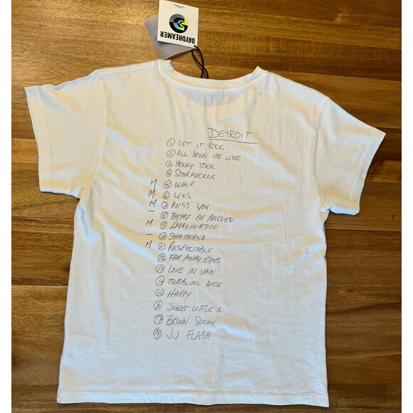 Daydreamer Rolling Stones Tee Crew Neck T Shirt Set List Tour Soft XS Cream - Picture 12 of 14